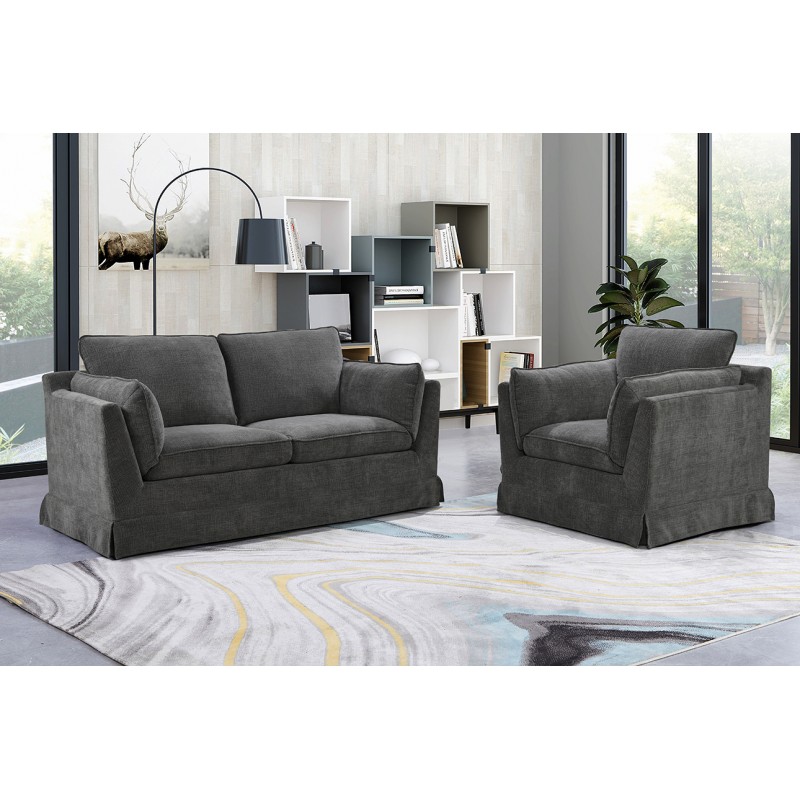 VL Ali 2 Seater Sofa Charcoal